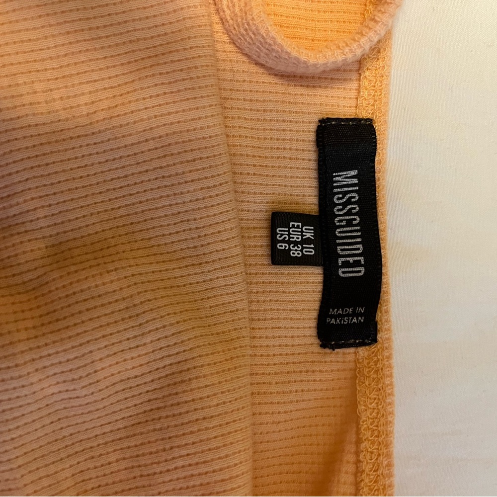 Missguided Peach Ribbed Top - Picture 3 of 5